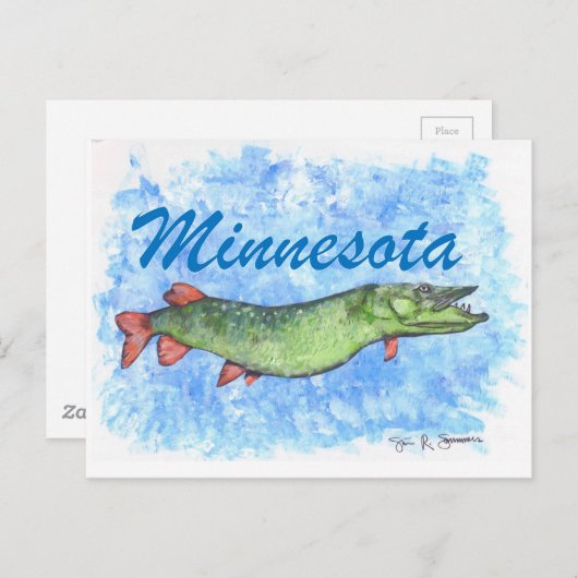 Minnesota Musky Briefkaart (Voorkant / Achterkant)