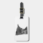 Minnesota Name Word Art in Black Bagagelabel (Voorkant verticaal)