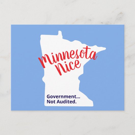 Minnesota Nette Mensen, Overheid Niet Gecheckt – G Briefkaart (Voorkant)