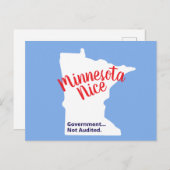 Minnesota Nice, Government Not Audited – Funny MN Briefkaart (Voorkant / Achterkant)