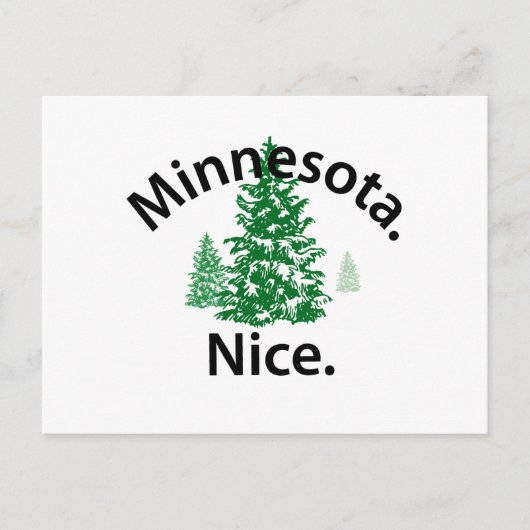 Minnesota Nice. Periode! (zwarte tekst) Briefkaart (Voorkant)