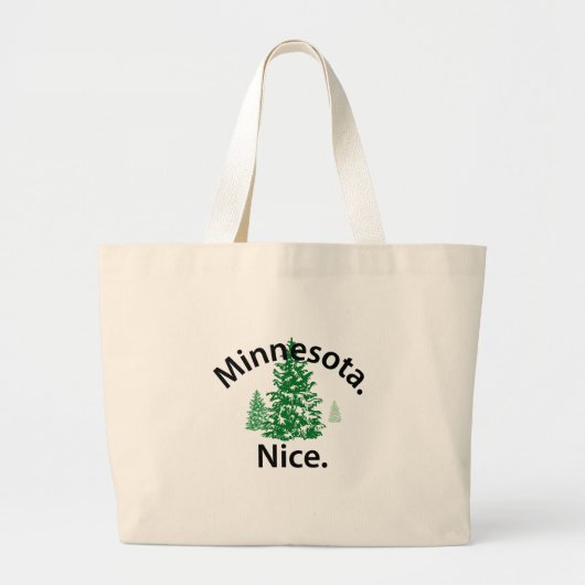 Minnesota Nice.  Periode! (zwarte tekst) Grote Tote Bag (Voorkant)