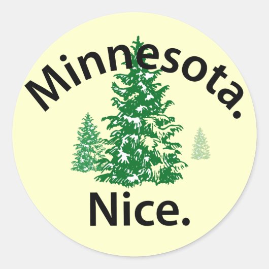 Minnesota Nice. Periode! (zwarte tekst) Ronde Sticker (Voorkant)