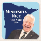 Minnesota Nice Tim Walz Kartonnen Onderzetters (Voorkant)