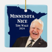 Minnesota Nice Tim Walz Keramisch Ornament (Achterkant)