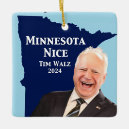 Minnesota Nice Tim Walz Keramisch Ornament