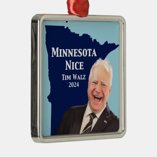 Minnesota Nice Tim Walz Metalen Ornament (Rechts)