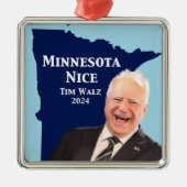 Minnesota Nice Tim Walz Metalen Ornament (Voorkant)