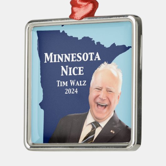 Minnesota Nice Tim Walz Metalen Ornament (Links)