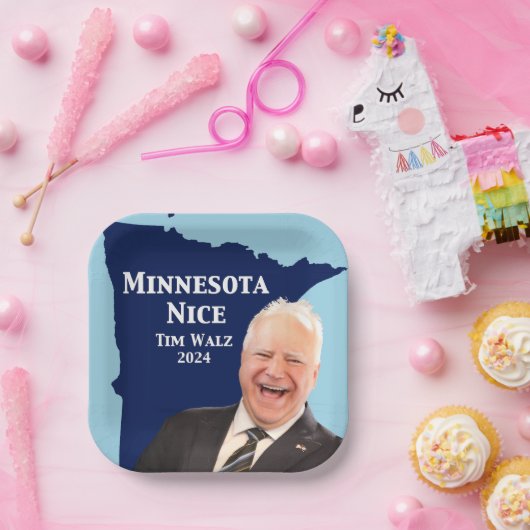 Minnesota Nice Tim Walz Papieren Bordje (Feest)