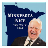 Minnesota Nice Tim Walz Perfect Poster (Voorkant)