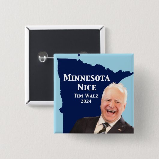 Minnesota Nice Tim Walz Vierkante Button 5,1 Cm (Voorkant /achterkant)