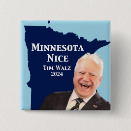 Minnesota Nice Tim Walz Vierkante Button 5,1 Cm
