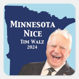 Minnesota Nice Tim Walz Vierkante Sticker