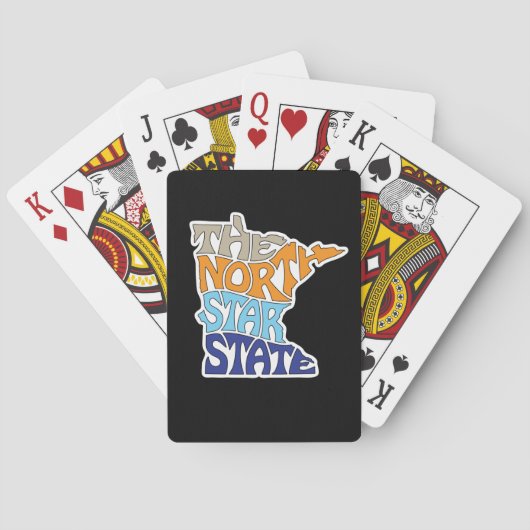Minnesota Nickname Word Art Pokerkaarten (Achterkant)
