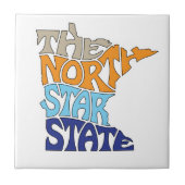 Minnesota Nickname Word Art Tegeltje (Voorkant)