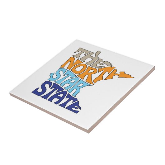 Minnesota Nickname Word Art Tegeltje (Zijkant)