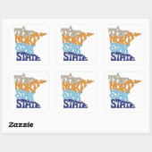 Minnesota Nickname Word Art Vierkante Sticker (Vel)