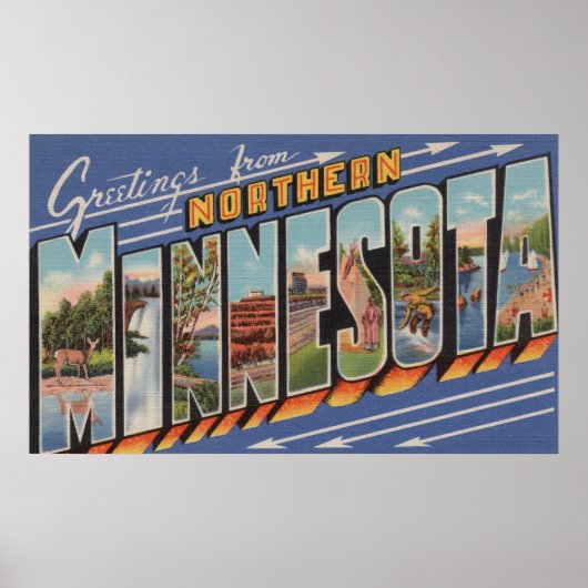 Minnesota (Noord) - Grote letterscènes Poster (Voorkant)