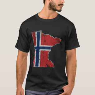 Minnesota Noors Amerikaans Norge Noorwegen Vlag Ho T-shirt