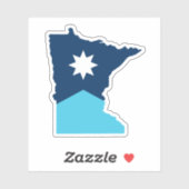 Minnesota North Star State Outline Vlag Sticker (Vel)