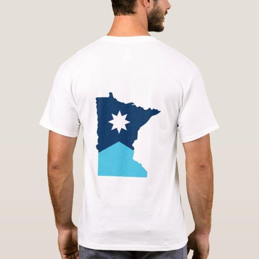 Minnesota North Star State Outline Vlag T-shirt (Achterkant)