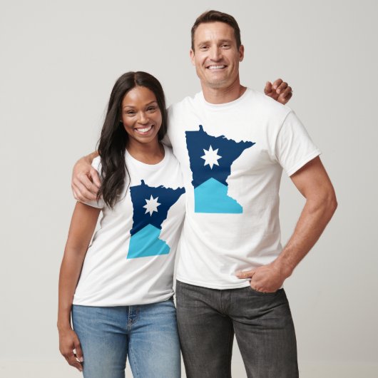 Minnesota North Star State Outline Vlag T-shirt (Unisex)