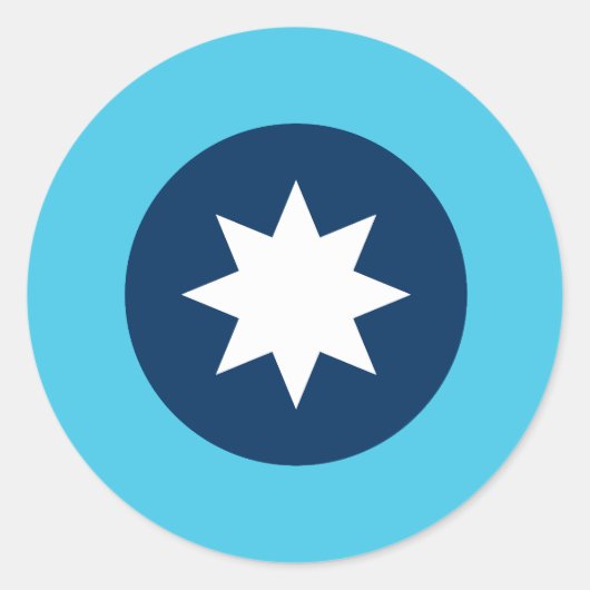 Minnesota North Star-vlag Ronde Sticker (Voorkant)