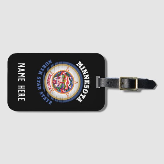 MINNESOTA NORTH STATE FLAG BAGAGELABEL (Voorkant (horizontaal))