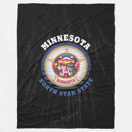 MINNESOTA NORTH STATE FLAG FLEECE DEKEN (Voorkant)
