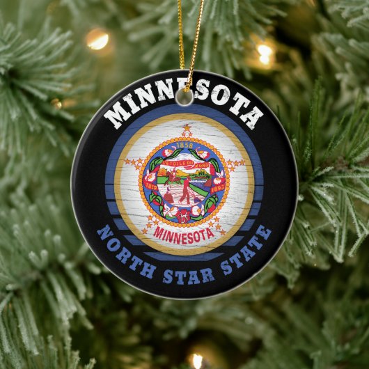 MINNESOTA NORTH STATE FLAG KERAMISCH ORNAMENT (Boom)