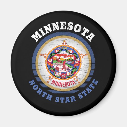 MINNESOTA NORTH STATE FLAG MAGNEET (Voorkant)