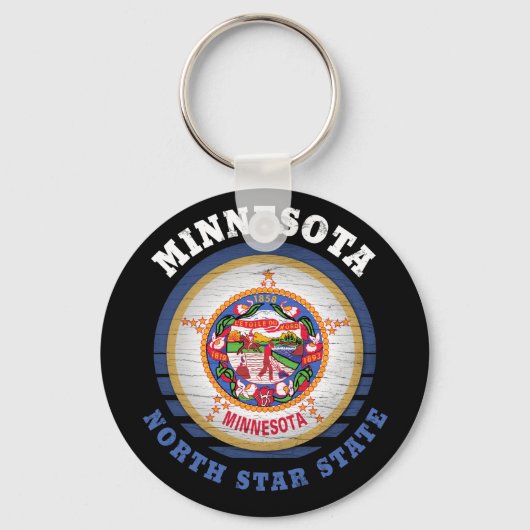 MINNESOTA NORTH STATE FLAG SLEUTELHANGER (Voorkant)