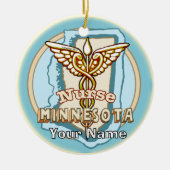 Minnesota Nurse Caduceus  Keramisch Ornament (Voorkant)
