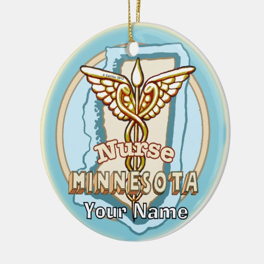 Minnesota Nurse Caduceus  Keramisch Ornament (Links)