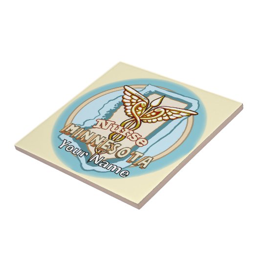 Minnesota Nurse Caduceus Tile Tegeltje (Zijkant)