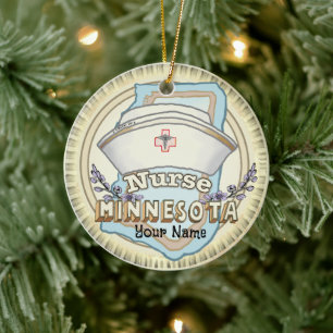 Minnesota Nurse Keramisch Ornament
