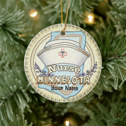 Minnesota Nurse Keramisch Ornament (Boom)