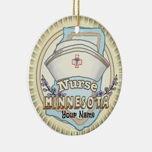 Minnesota Nurse Keramisch Ornament (Rechts)