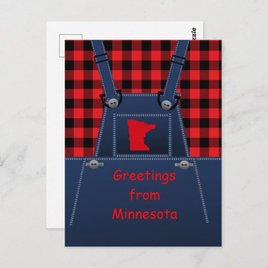Minnesota Overalls Buffalo Play Briefkaart (Voorkant / Achterkant)