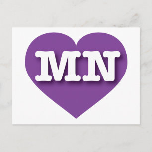 MInnesota Paars Heart - Ik hou van MN Briefkaart