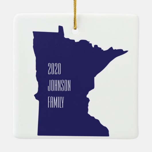 Minnesota persoonlijke kerstversiering keramisch ornament (Achterkant)