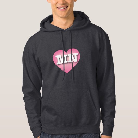 Minnesota Pink Fade Heart - Ik hou van MN Hoodie (Voorkant)