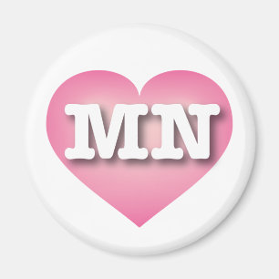 Minnesota Pink Fade Heart - Ik hou van MN Magneet