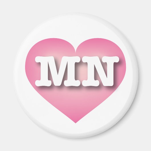 Minnesota Pink Fade Heart - Ik hou van MN Magneet (Voorkant)