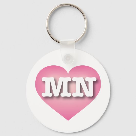 Minnesota Pink Fade Heart - Ik hou van MN Sleutelhanger (Voorkant)