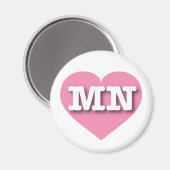 Minnesota Pink Heart - Ik hou van MN Magneet (Voorkant / Achterkant)