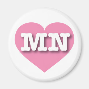 Minnesota Pink Heart - Ik hou van MN Magneet