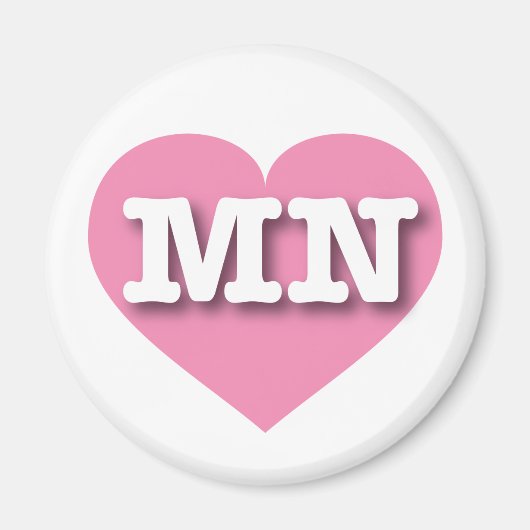 Minnesota Pink Heart - Ik hou van MN Magneet (Voorkant)