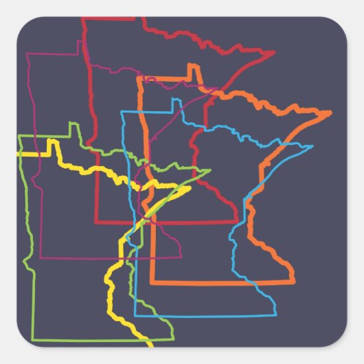 minnesota pride blur vierkante sticker (Voorkant)
